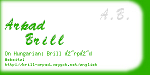 arpad brill business card